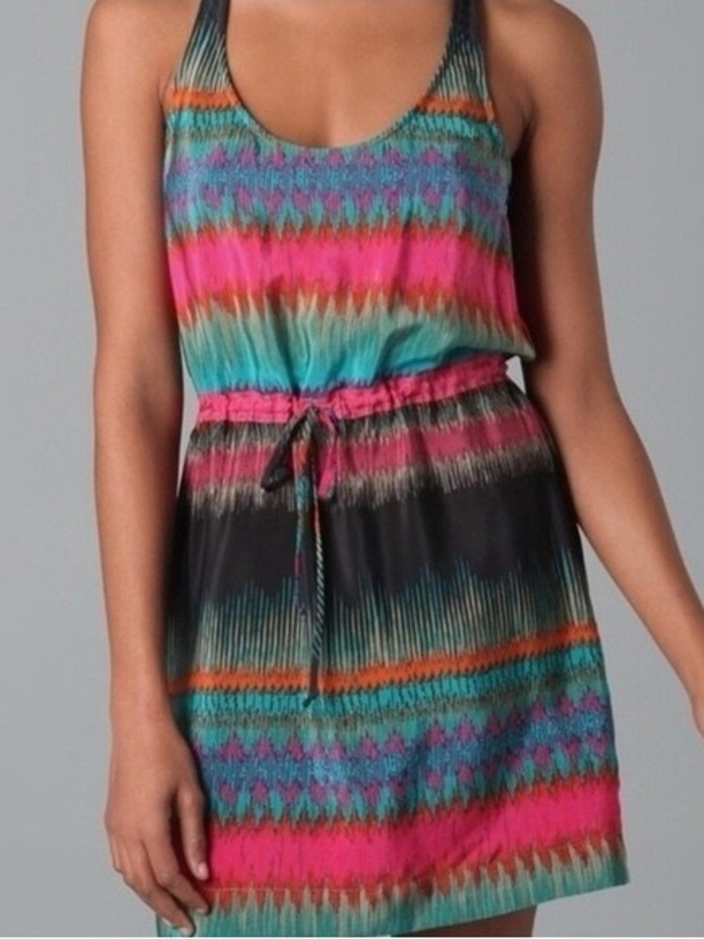 TWELFTH STREET by Cynthia Vincent| silk raced back Mini dress | size xs